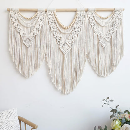 Large Macrame Wall Hanging – Boho Woven Tapestry 43” x 32”