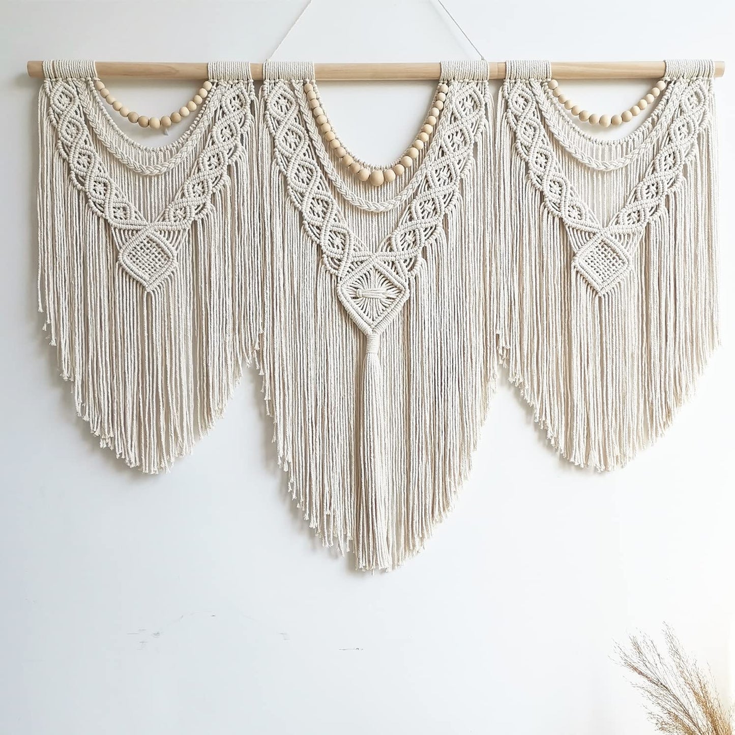 Large Macrame Wall Hanging – Boho Woven Tapestry 43” x 32”