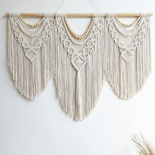 Large Macrame Wall Hanging – Boho Woven Tapestry 43” x 32”